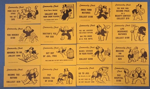 Monopoly community chest cards - chest,